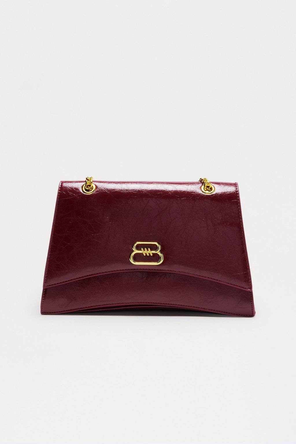 Got You On The Edge Faux Leather Handbag - Burgundy