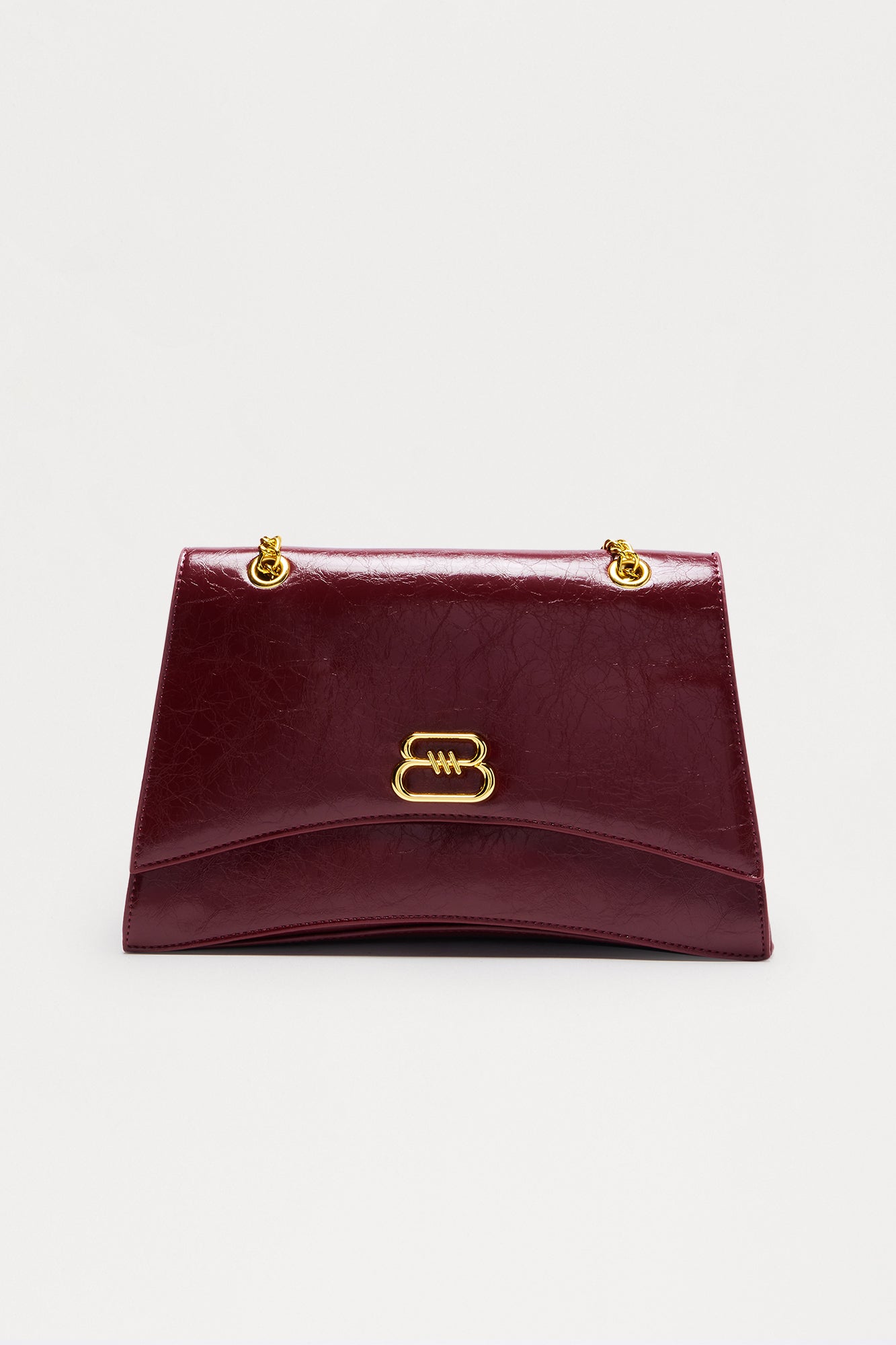 Got You On The Edge Faux Leather Handbag - Burgundy