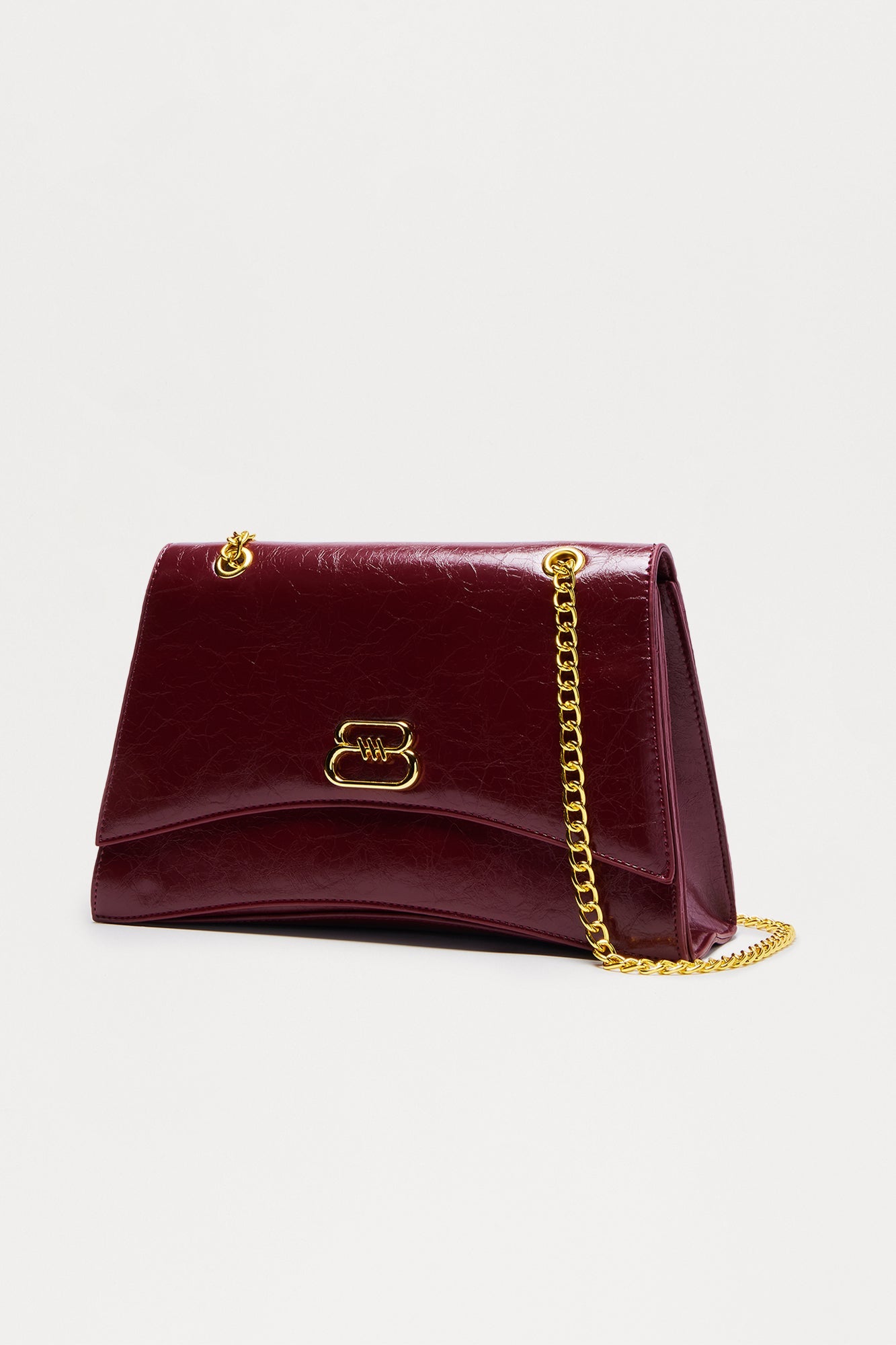 Got You On The Edge Faux Leather Handbag - Burgundy