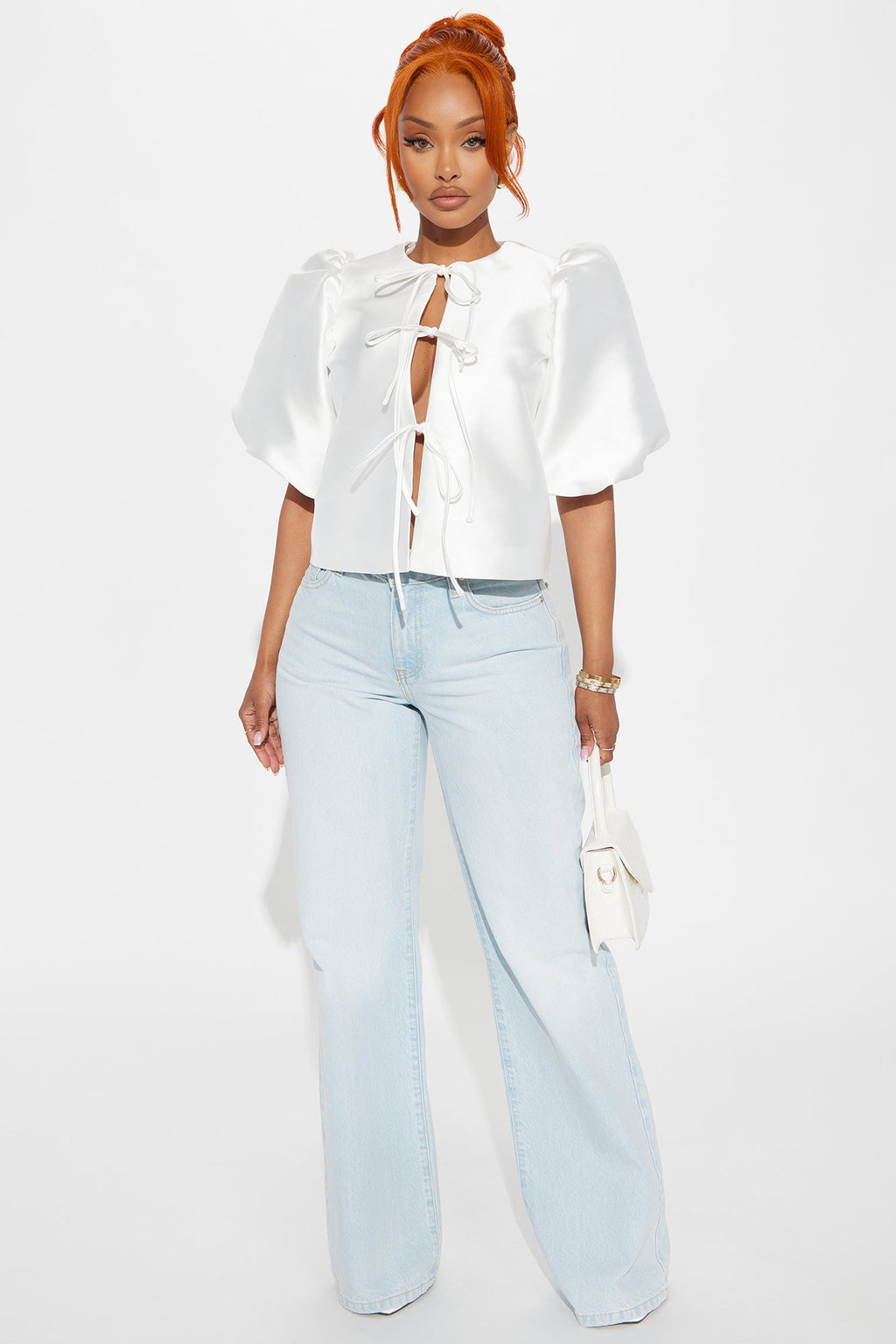 Lisandra Tie Front Top - Off White