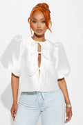 Lisandra Tie Front Top - Off White