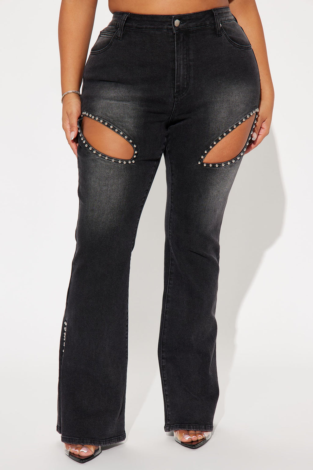 Self Assured Stretch Embellished Bootcut Jeans - Black Wash