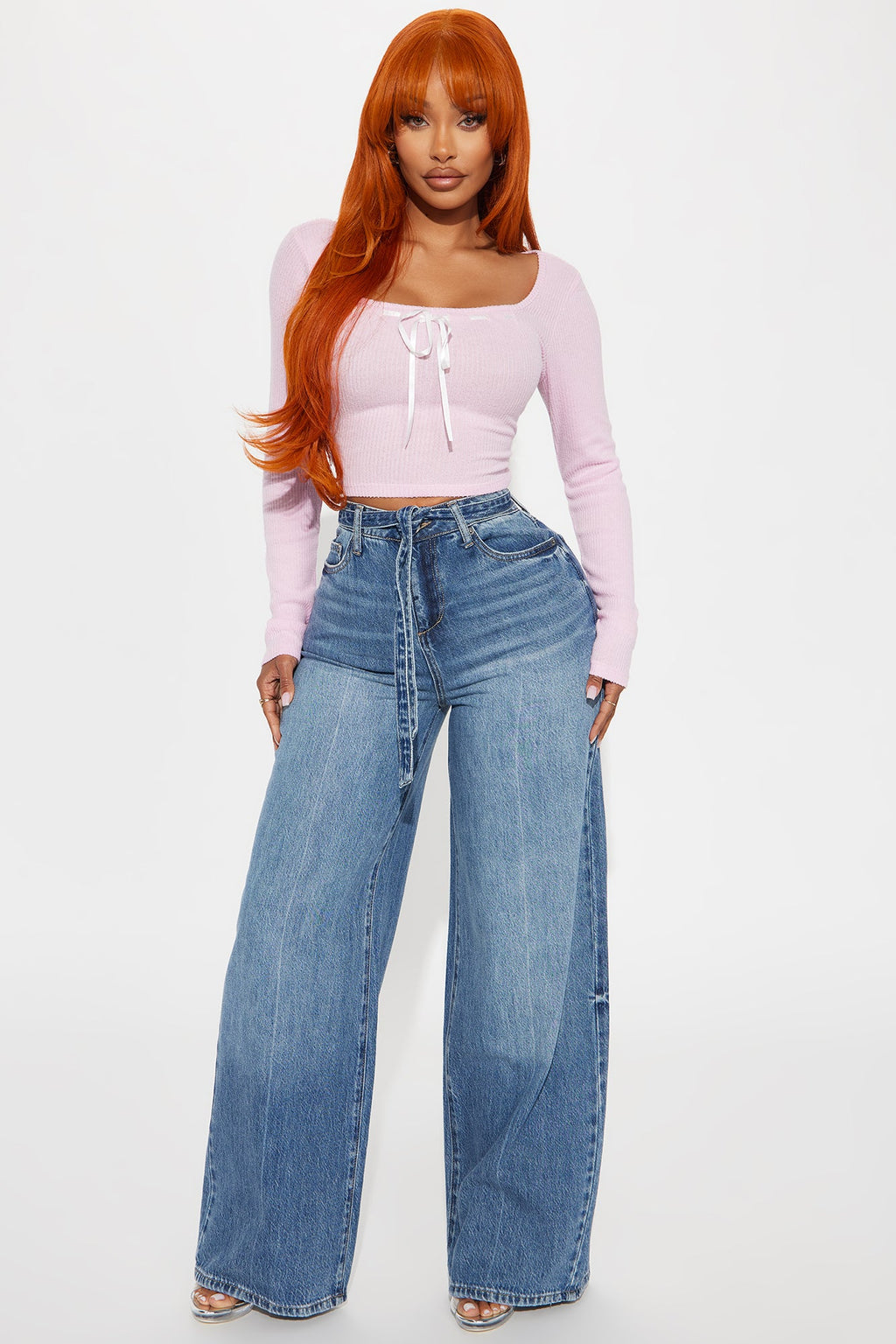 Staying Cute Long Sleeve Top - Pink/combo