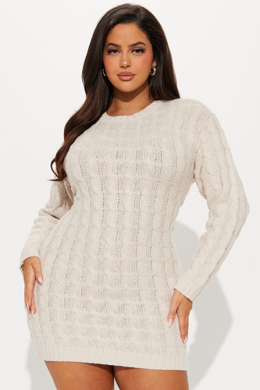 Bookworm Sweater Mini Dress - Oatmeal