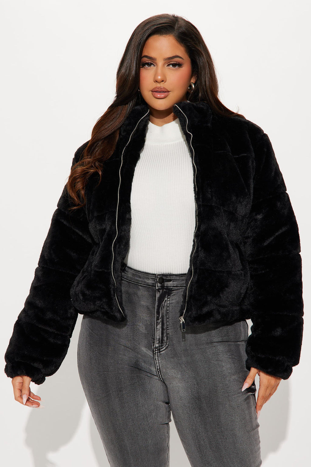 Elizabeth Faux Fur Jacket - Black