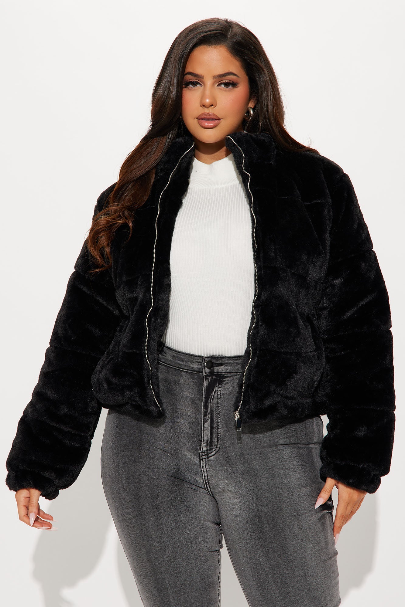 Elizabeth Faux Fur Jacket - Black