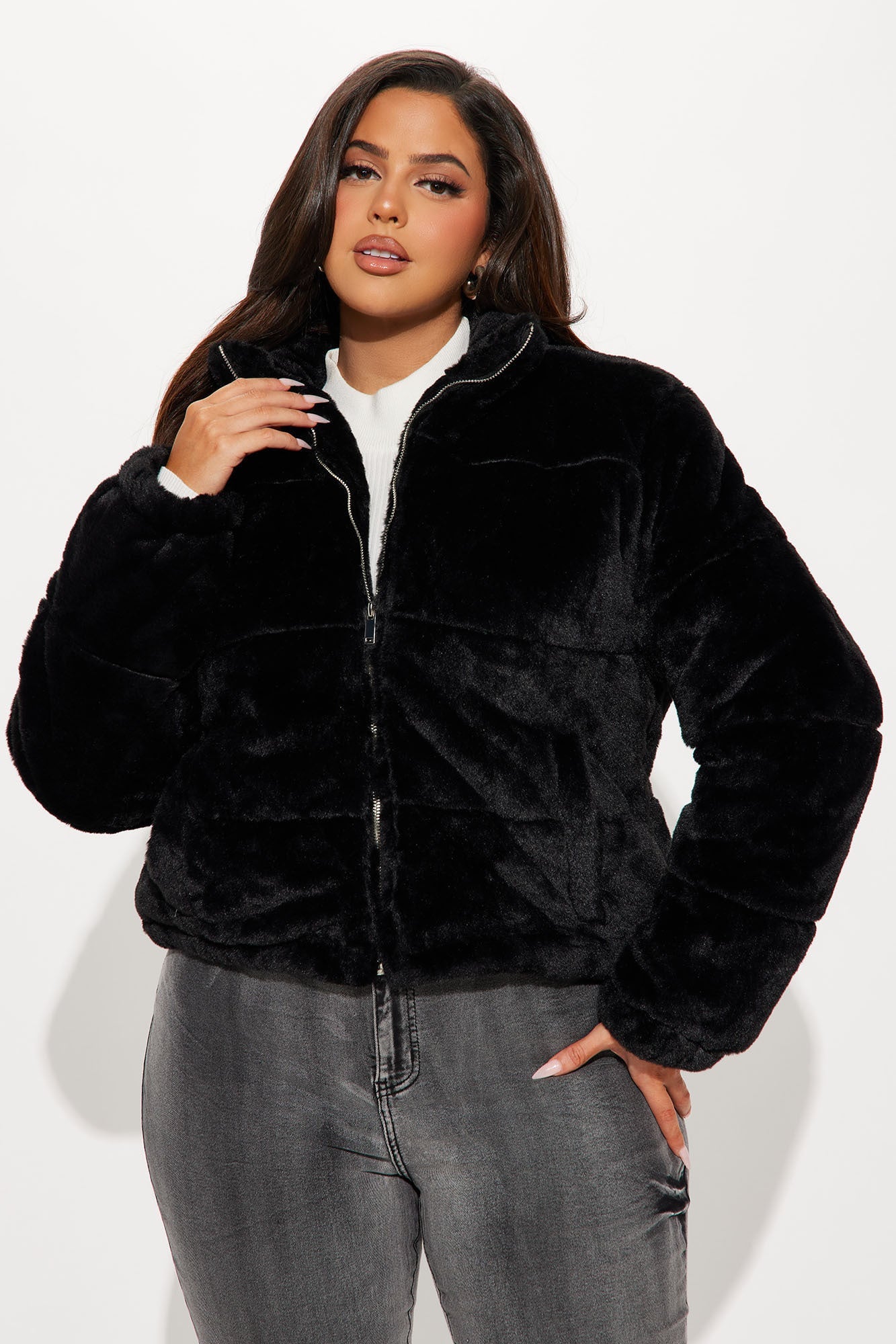 Elizabeth Faux Fur Jacket - Black