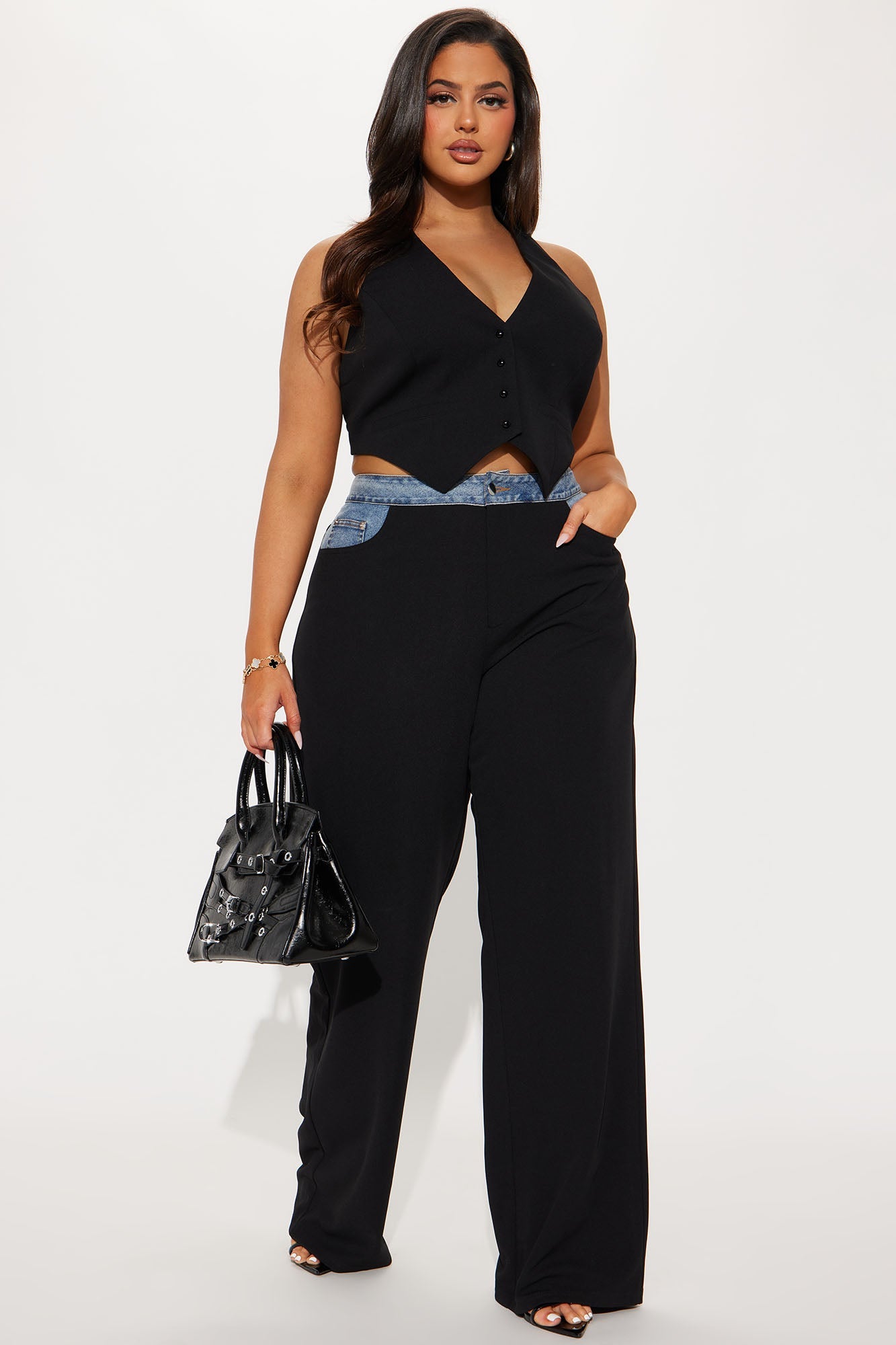Best Dressed Vest Pant Set - Black