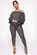 Feeling The Chill Sweater Set - Charcoal