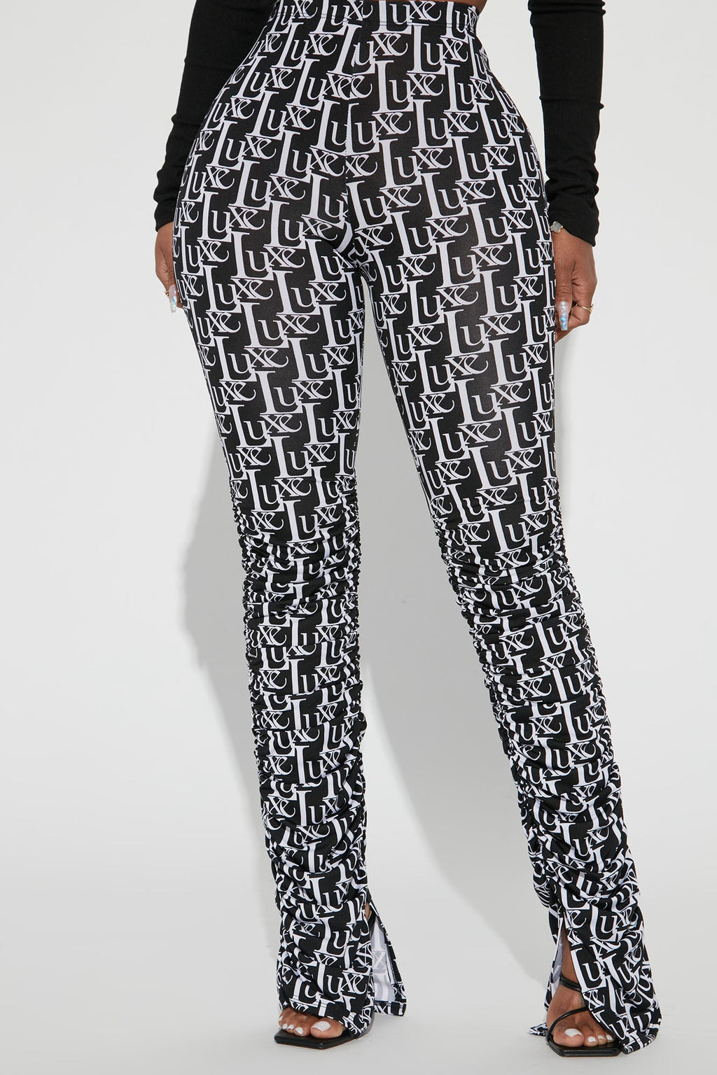 Labeled Luxe Stacked Skinny Pant - Black/White