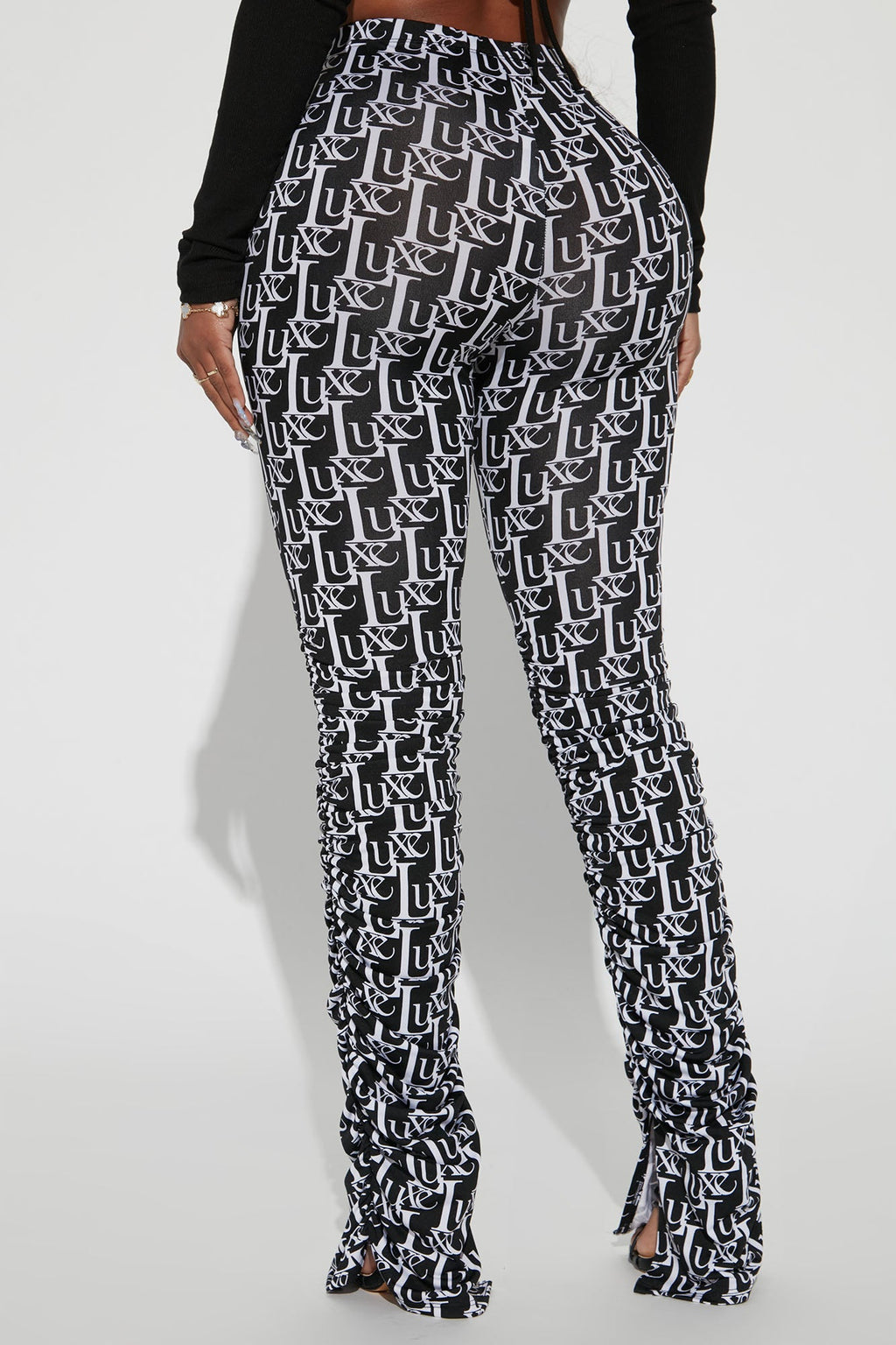 Labeled Luxe Stacked Skinny Pant - Black/White