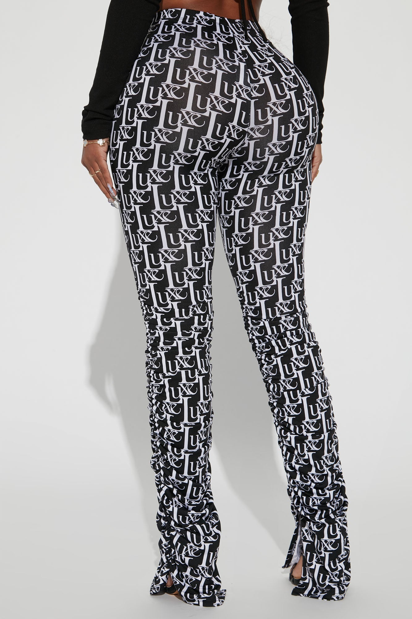 Labeled Luxe Stacked Skinny Pant - Black/White