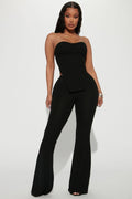 Call My Name Ribbed Pant Set - Black