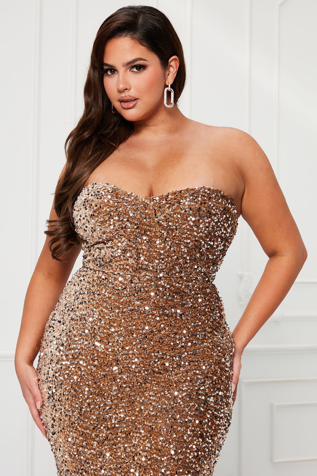 Seriously Stylish Sequin Maxi Dress - Gold