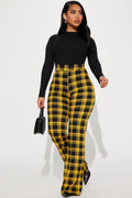 Jahia Flare Pants - Yellow/combo