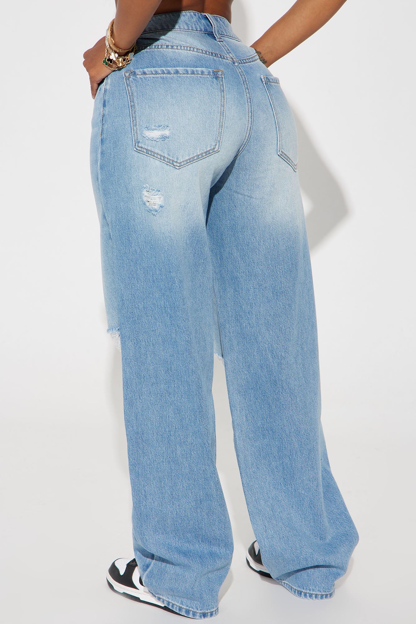Broken Boyfriend No Stretch Straight Leg Jeans - Light Wash