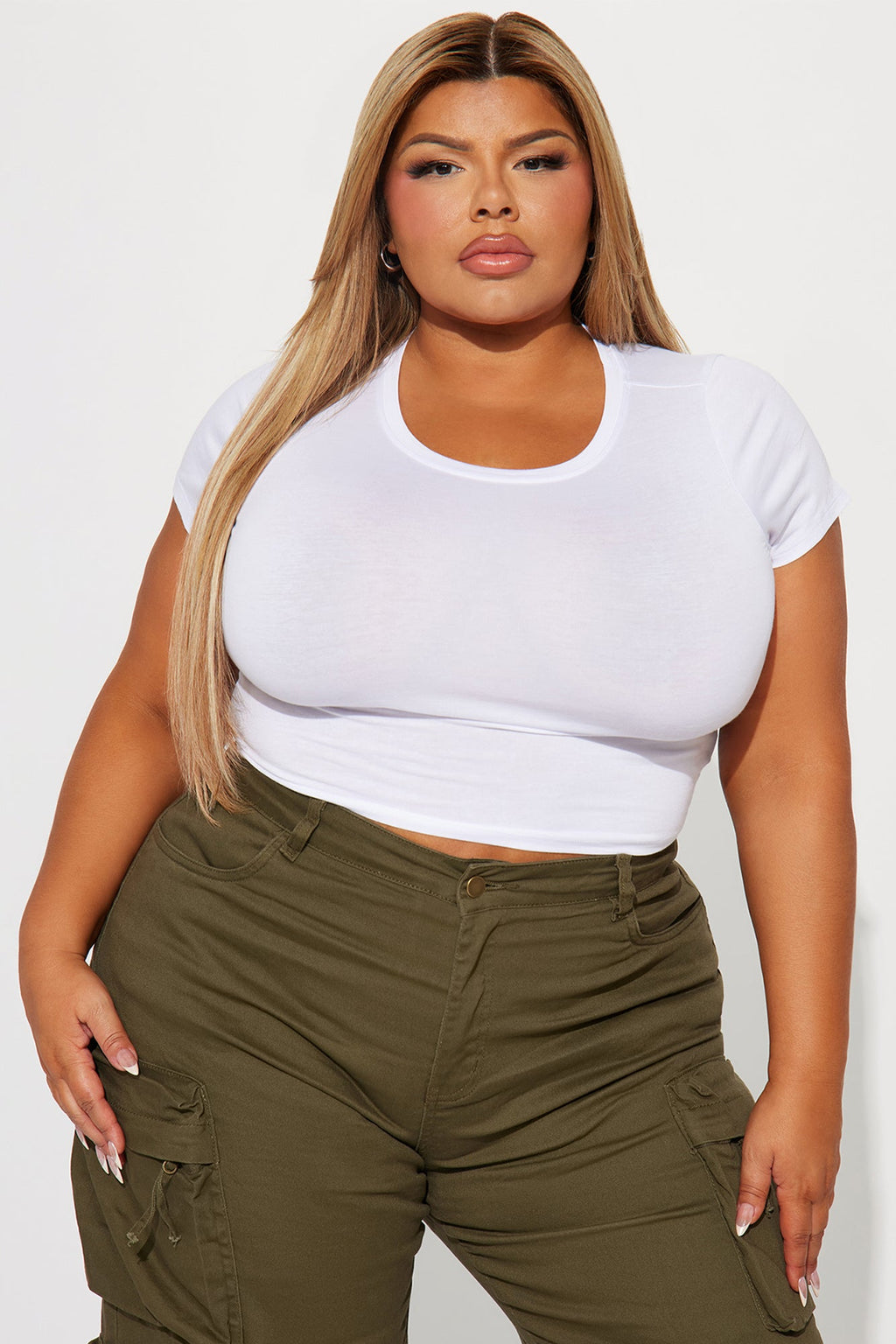 Judia Crew Neck Top - White