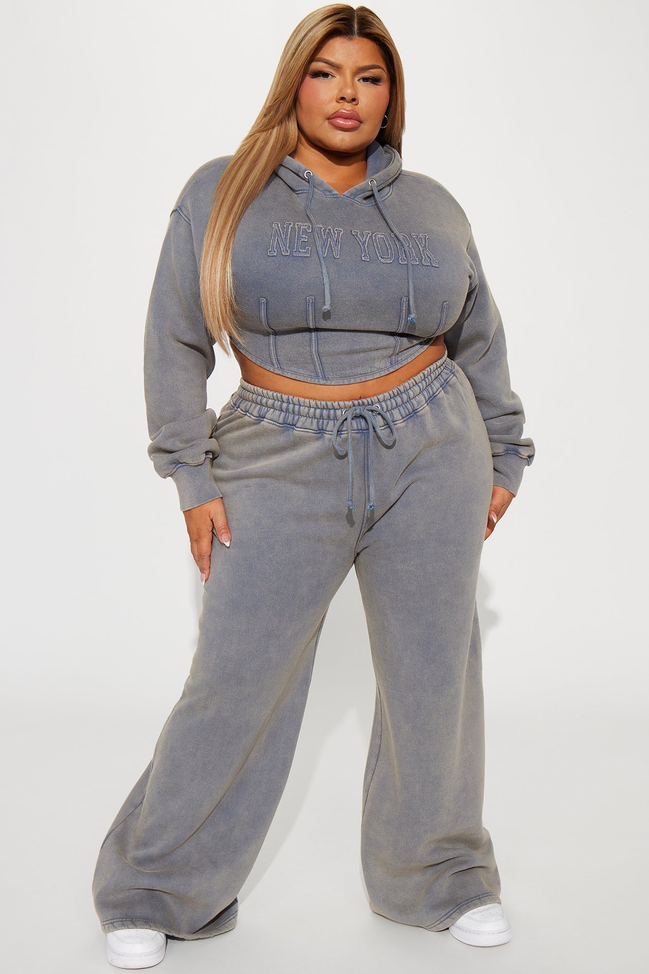 New York Hustle Washed Hoodie - Grey/combo