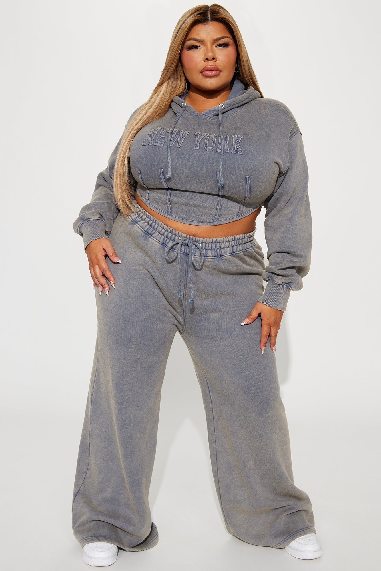 New York Hustle Washed Sweatpants - Grey/combo