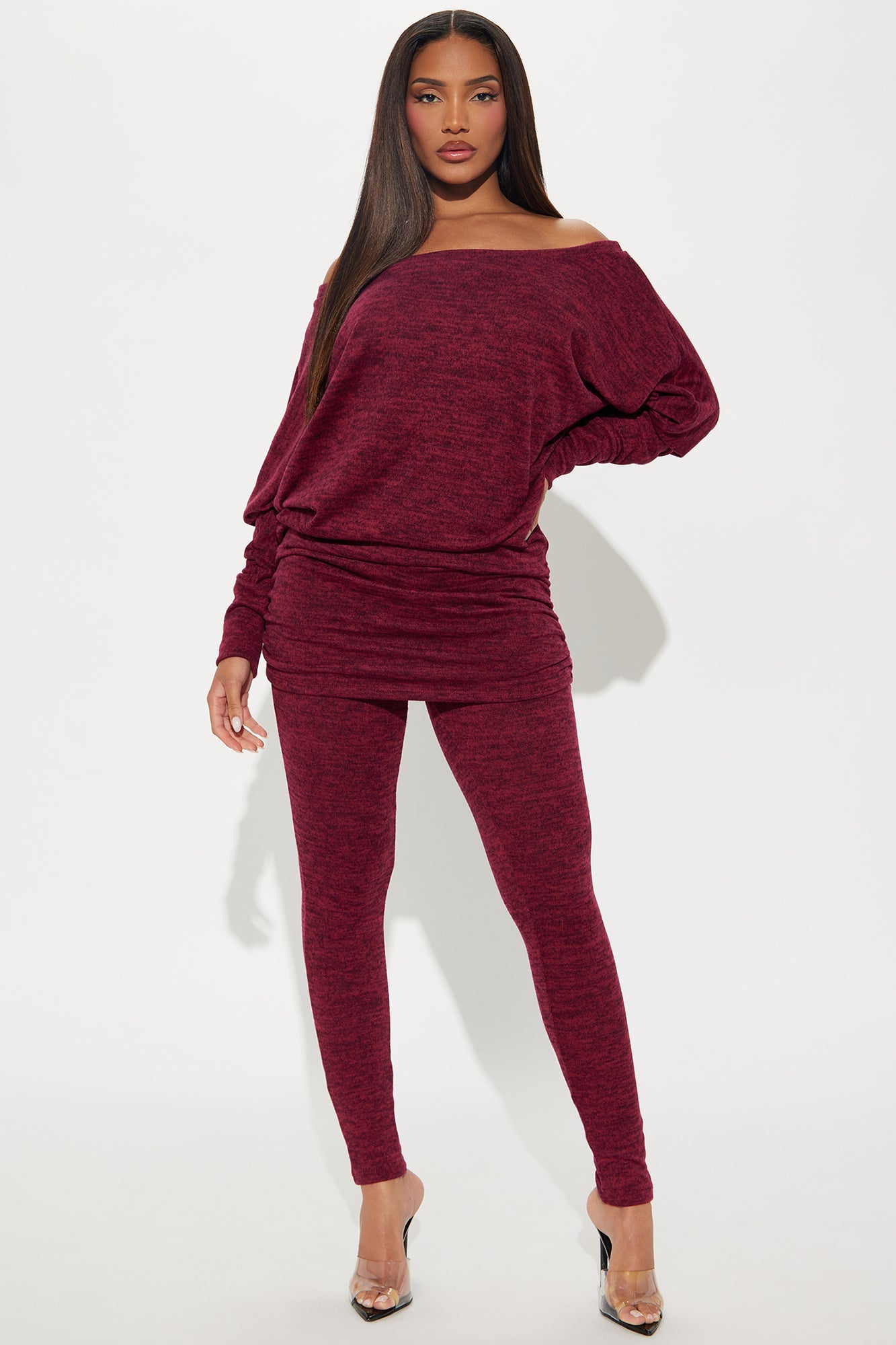 Cassandra Cozy Legging Set - Burgundy