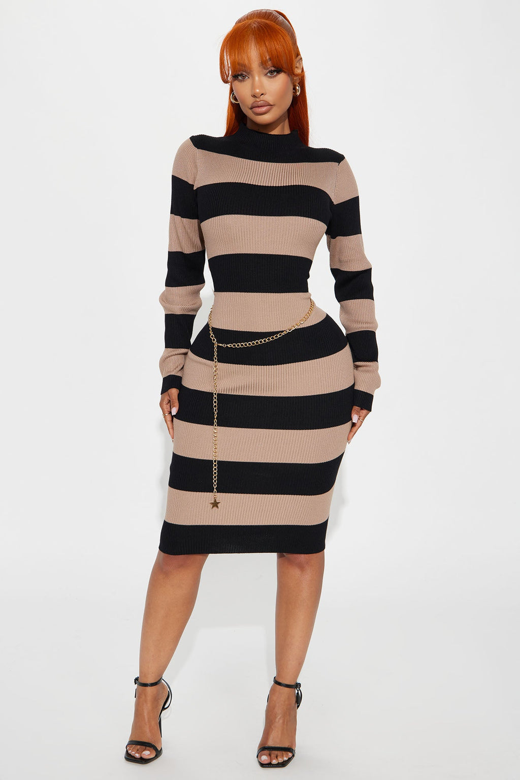 In The Stars Sweater Midi Dress - Black/combo