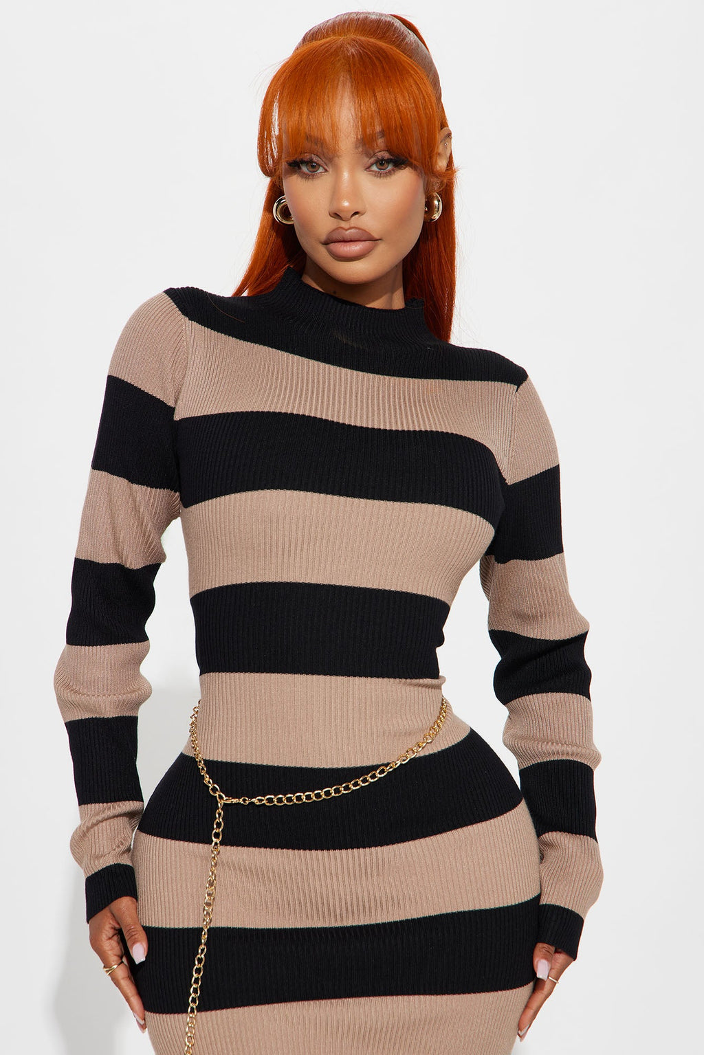 In The Stars Sweater Midi Dress - Black/combo