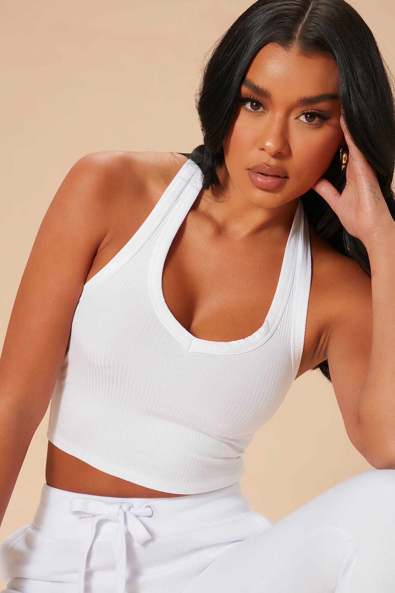 The New Me Halter Top - White
