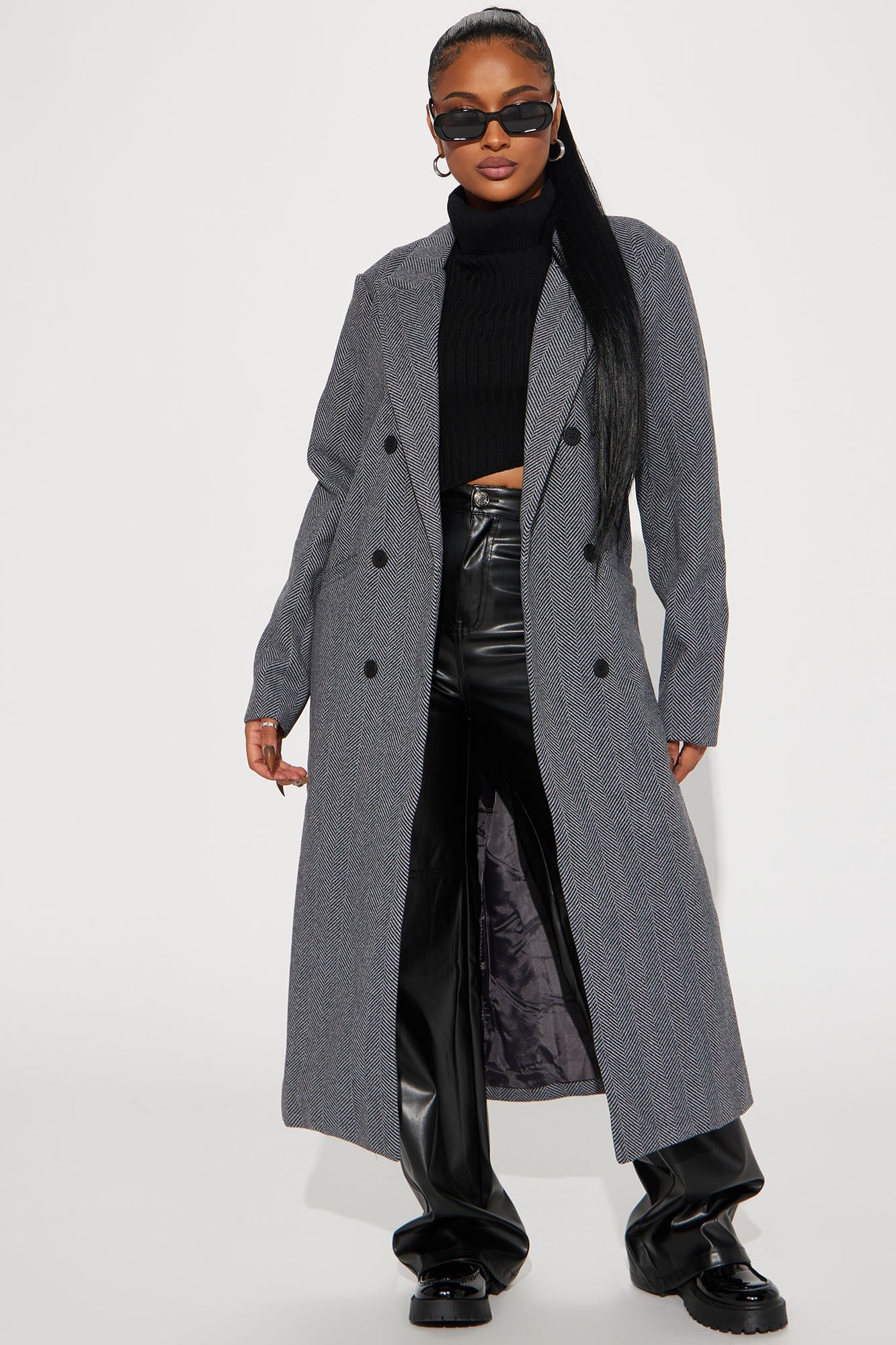 Nayeli Wool Trench - Black