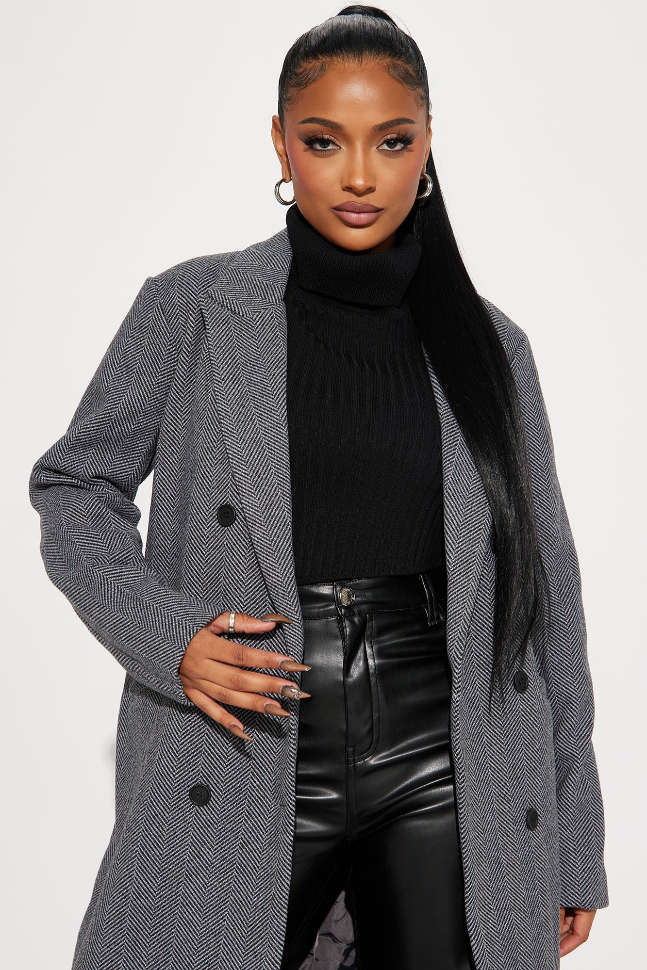 Nayeli Wool Trench - Black