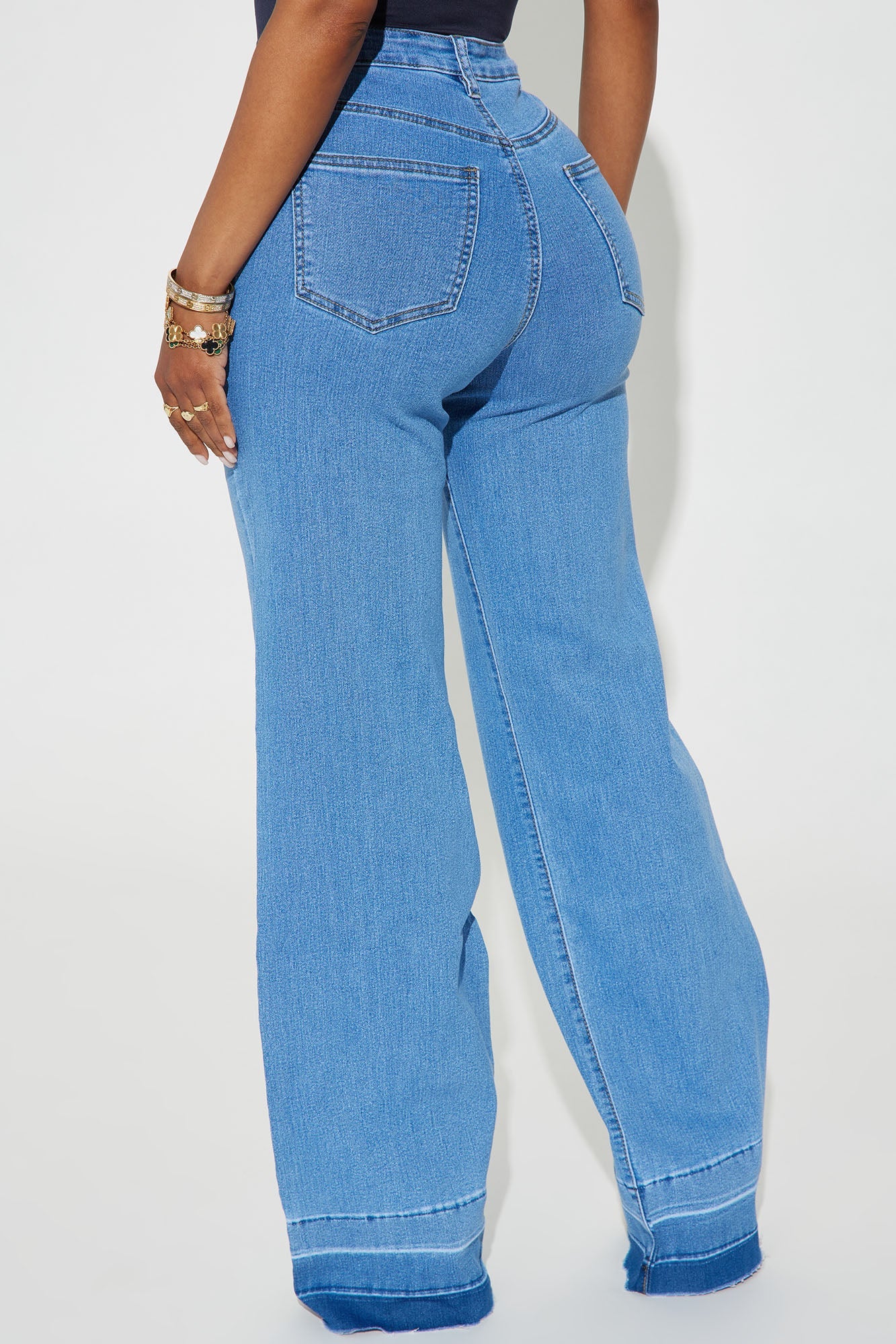 Chantal Stretch Wide Leg Jeans - Vintage Wash