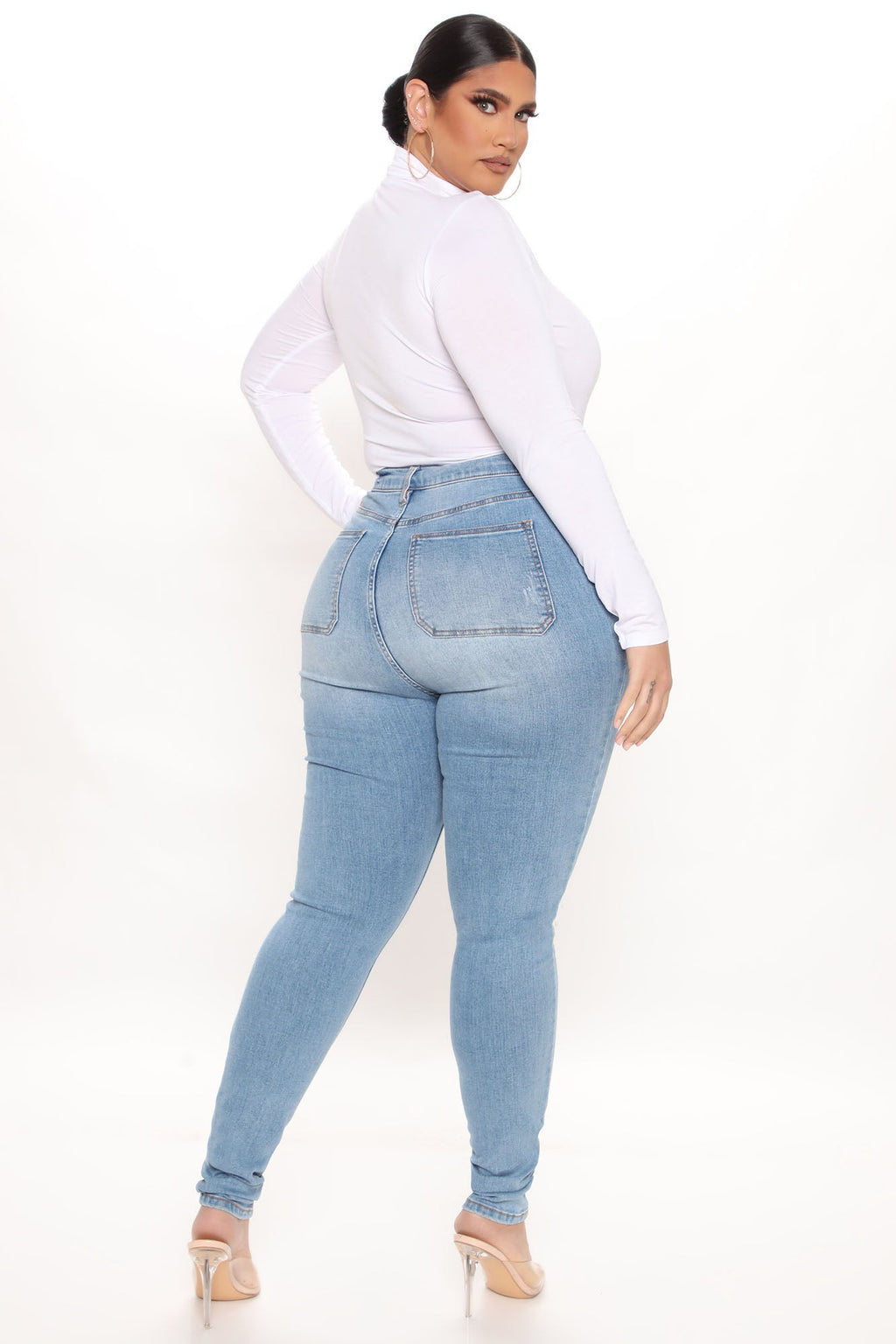 Tall Nequita High Rise Skinny Jeans - Light Blue Wash