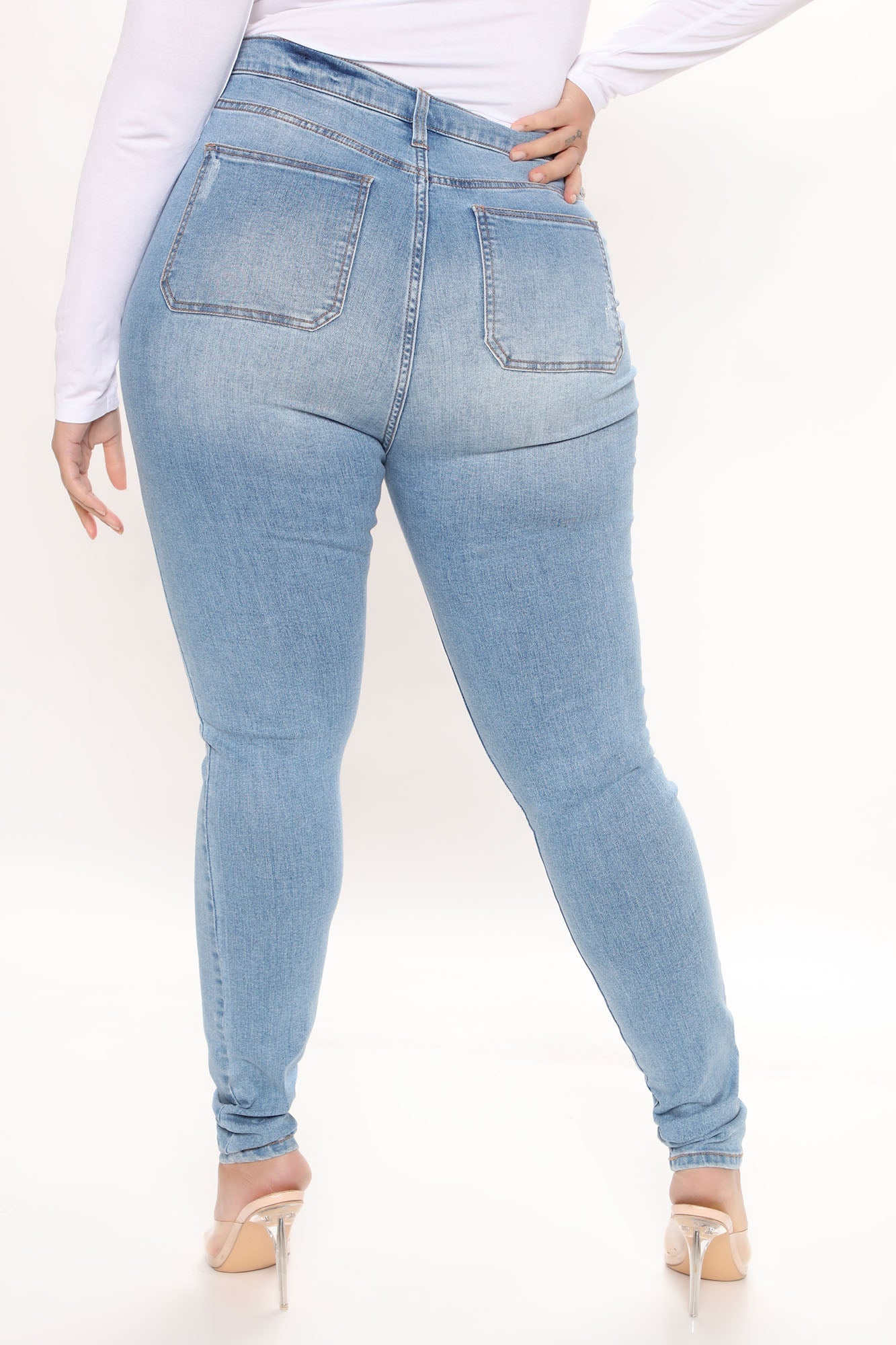 Tall Nequita High Rise Skinny Jeans - Light Blue Wash