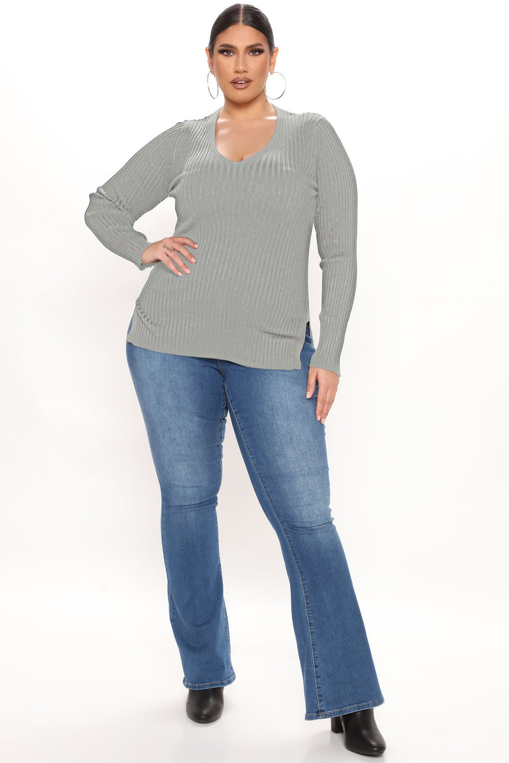 Giving Me The Feels Sweater - Heather Grey