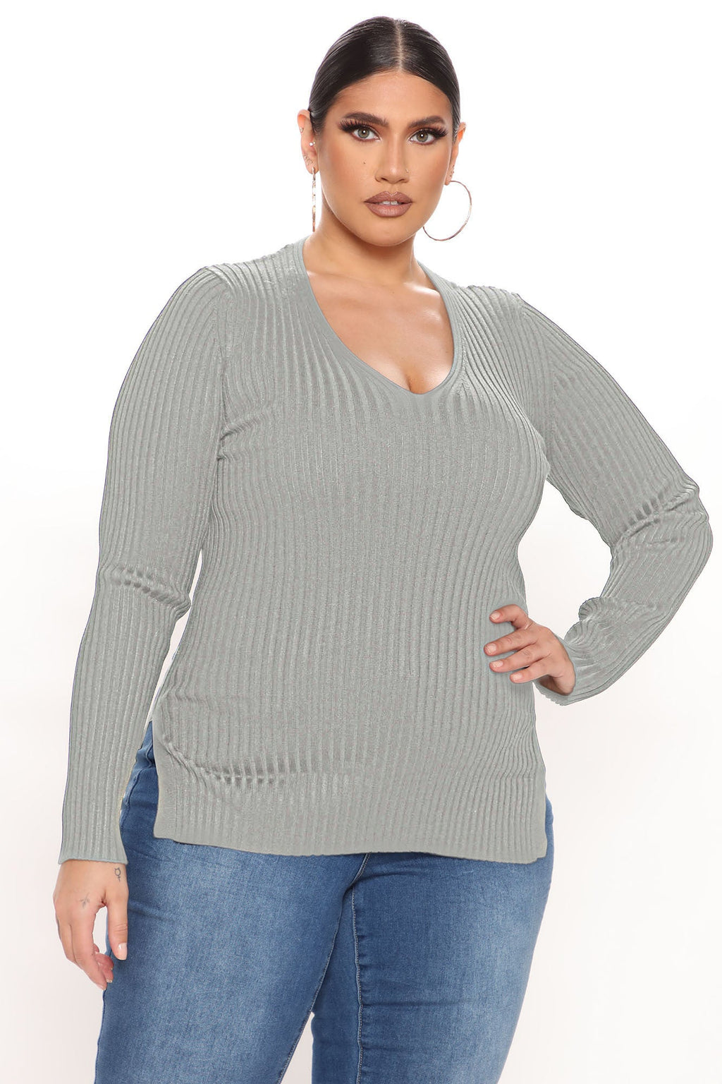 Giving Me The Feels Sweater - Heather Grey