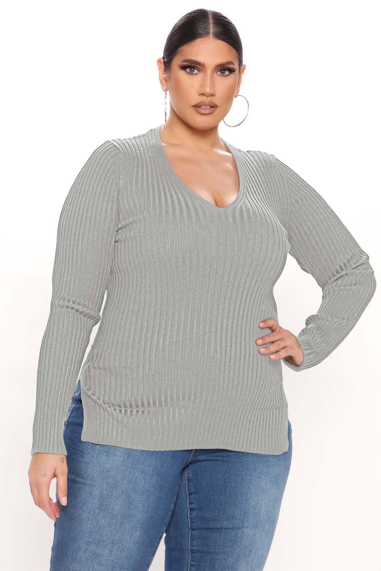Giving Me The Feels Sweater - Heather Grey