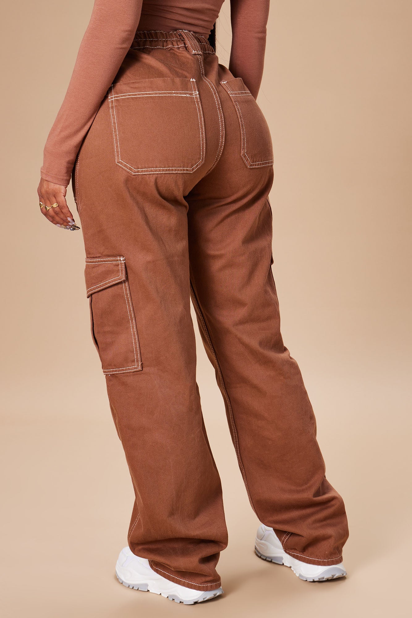 Give Me A Break Cargo Carpenter Jeans - Brown