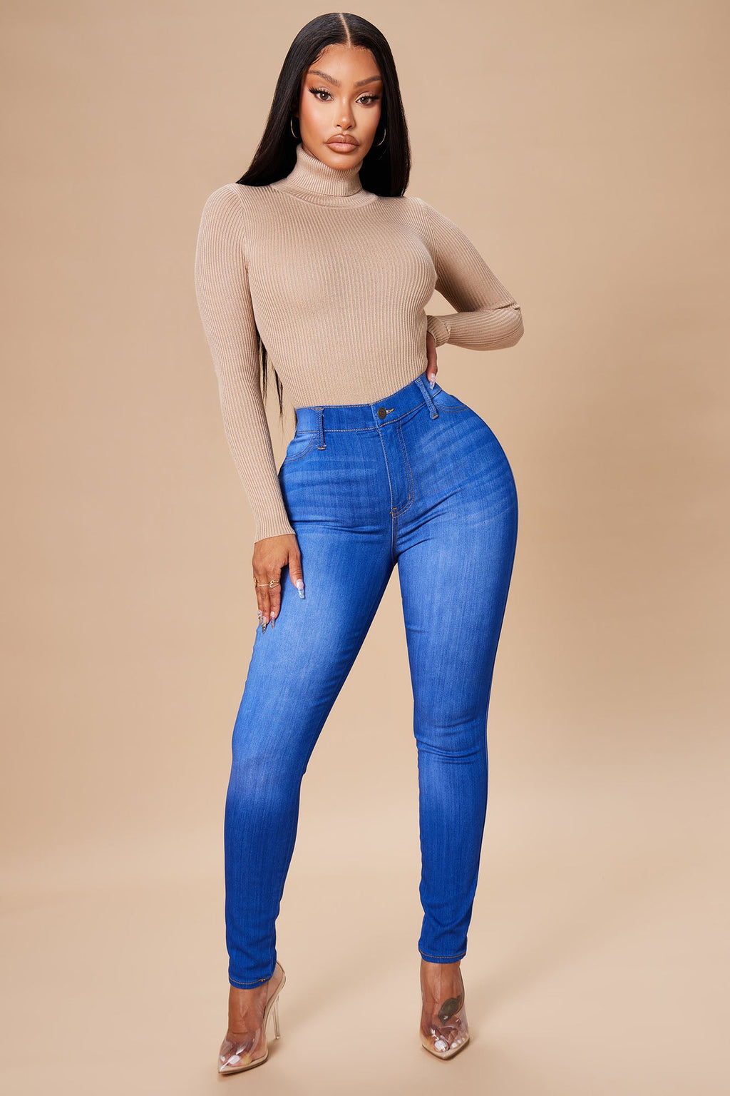 Tara Turtle Neck Sweater - Khaki