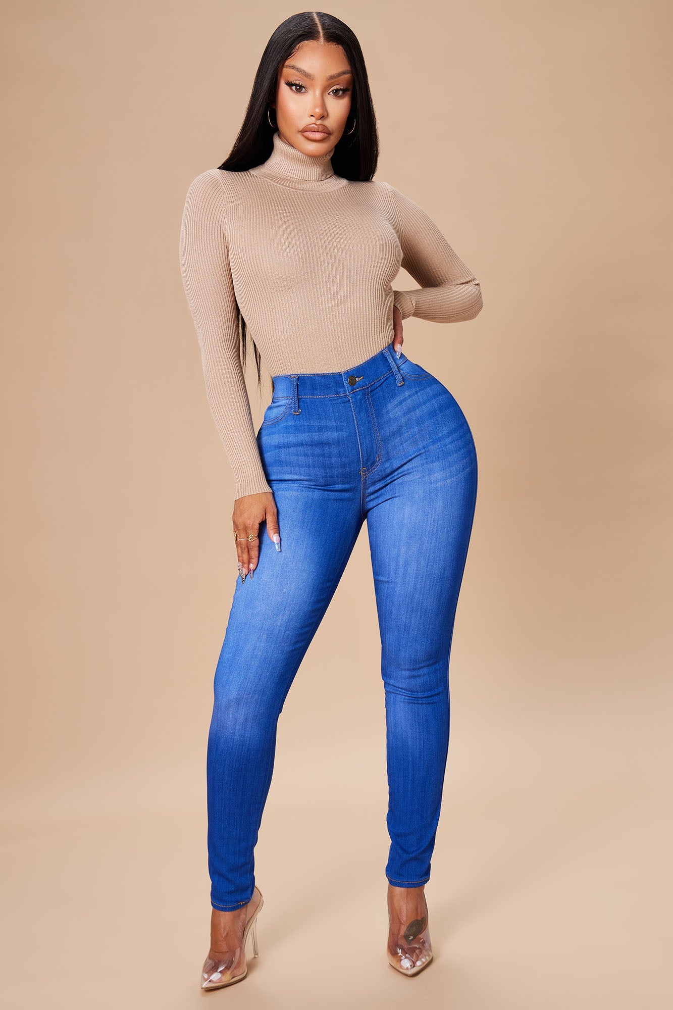 Tara Turtle Neck Sweater - Khaki