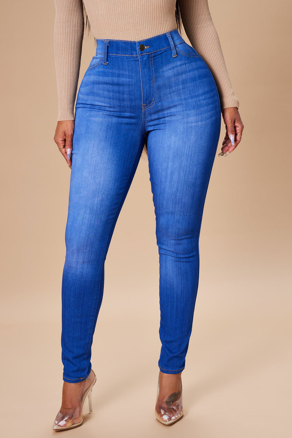 Emma Super Stretch High Rise Skinny Jean - Blue