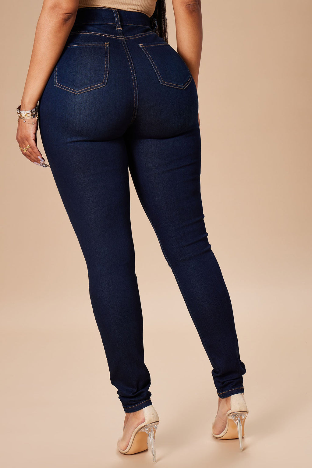 Flex Game Strong Super High Rise Skinny Jeans - Dark Blue Wash
