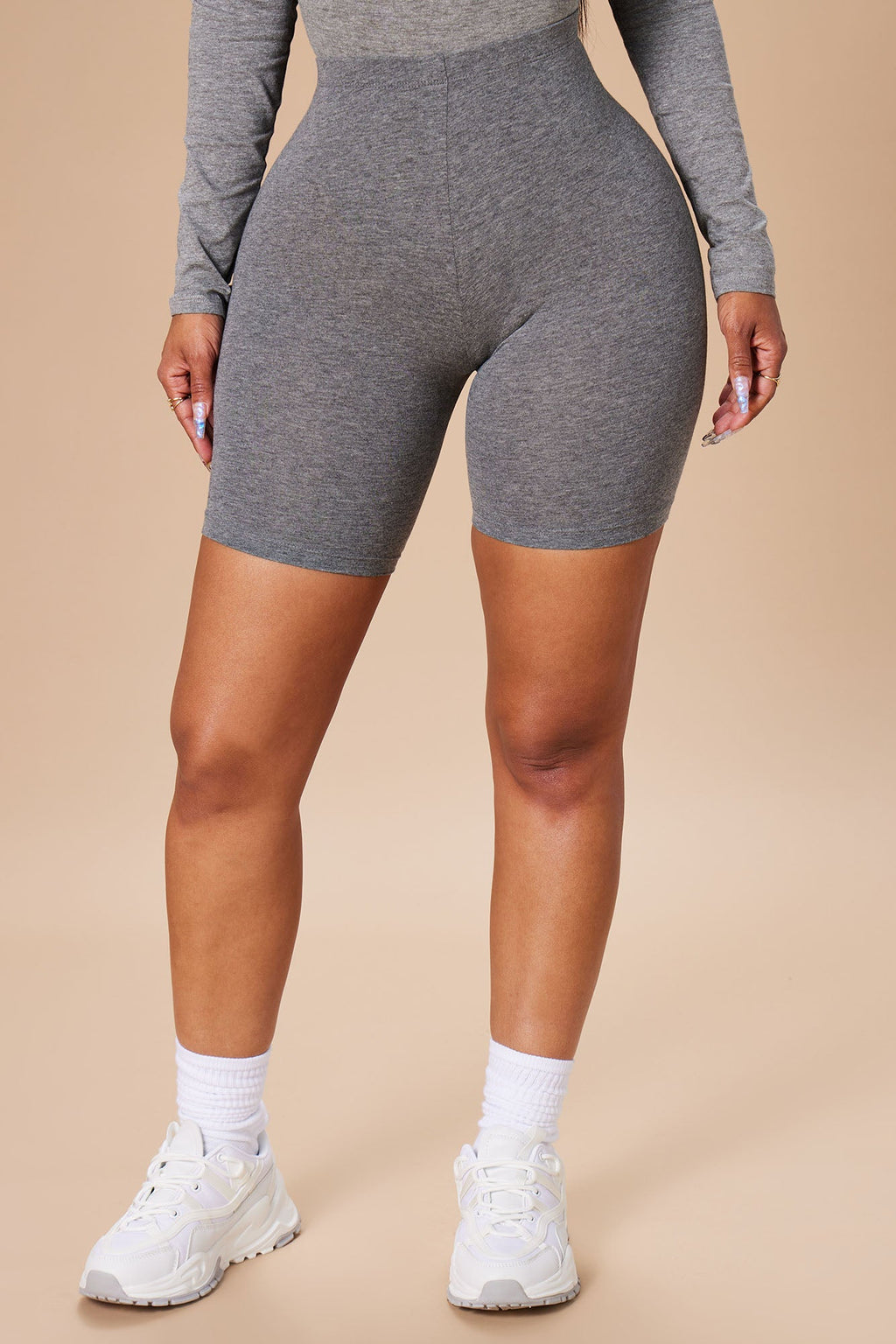 Natalee Biker Shorts - Grey
