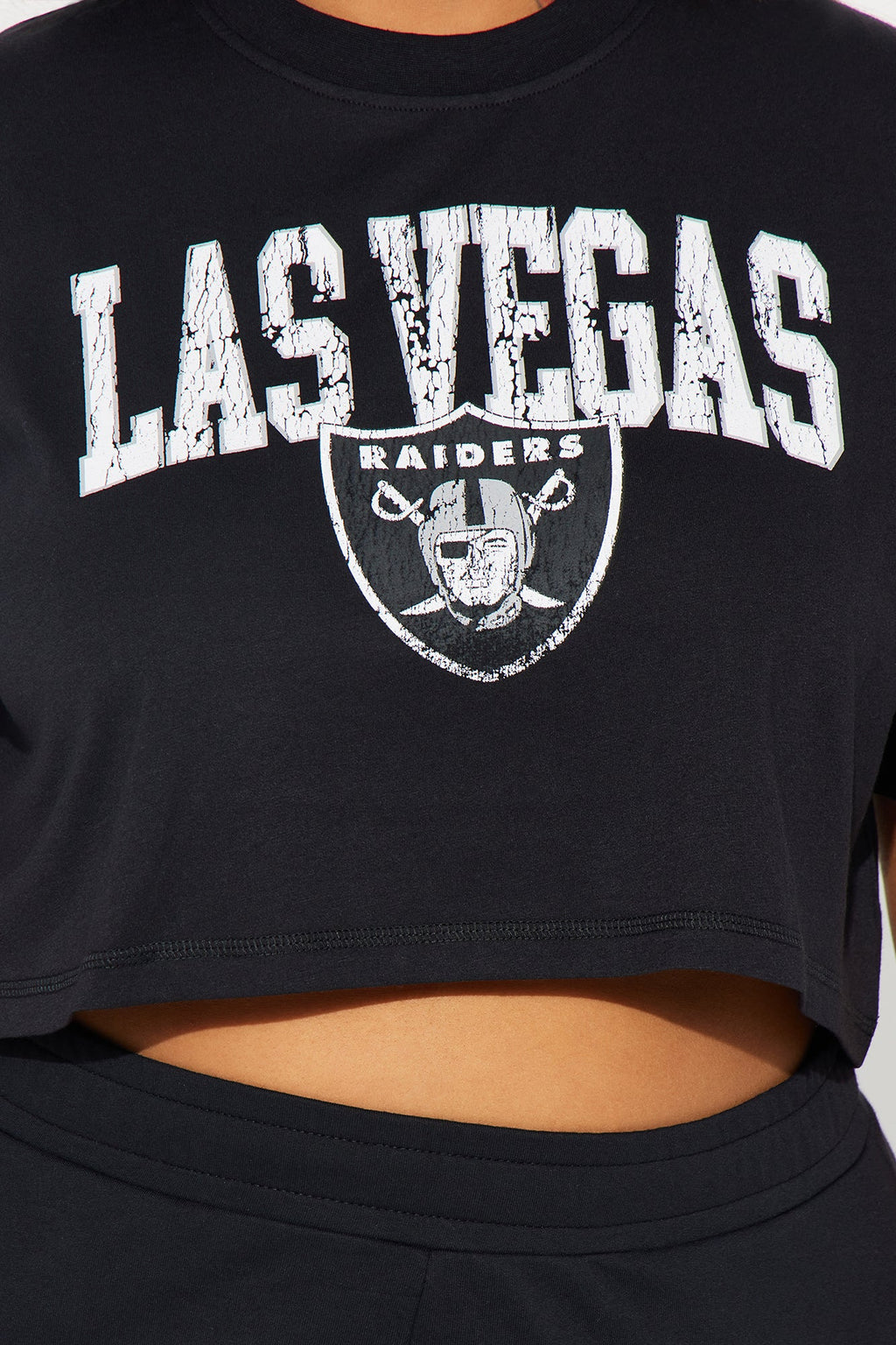 Raiders Game Plan Cropped Tee - Black