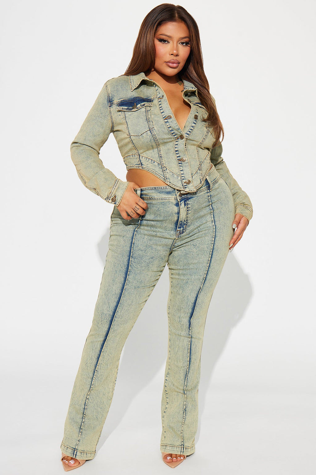 Vittoria Tinted Stretch Skinny Jeans - Light Wash