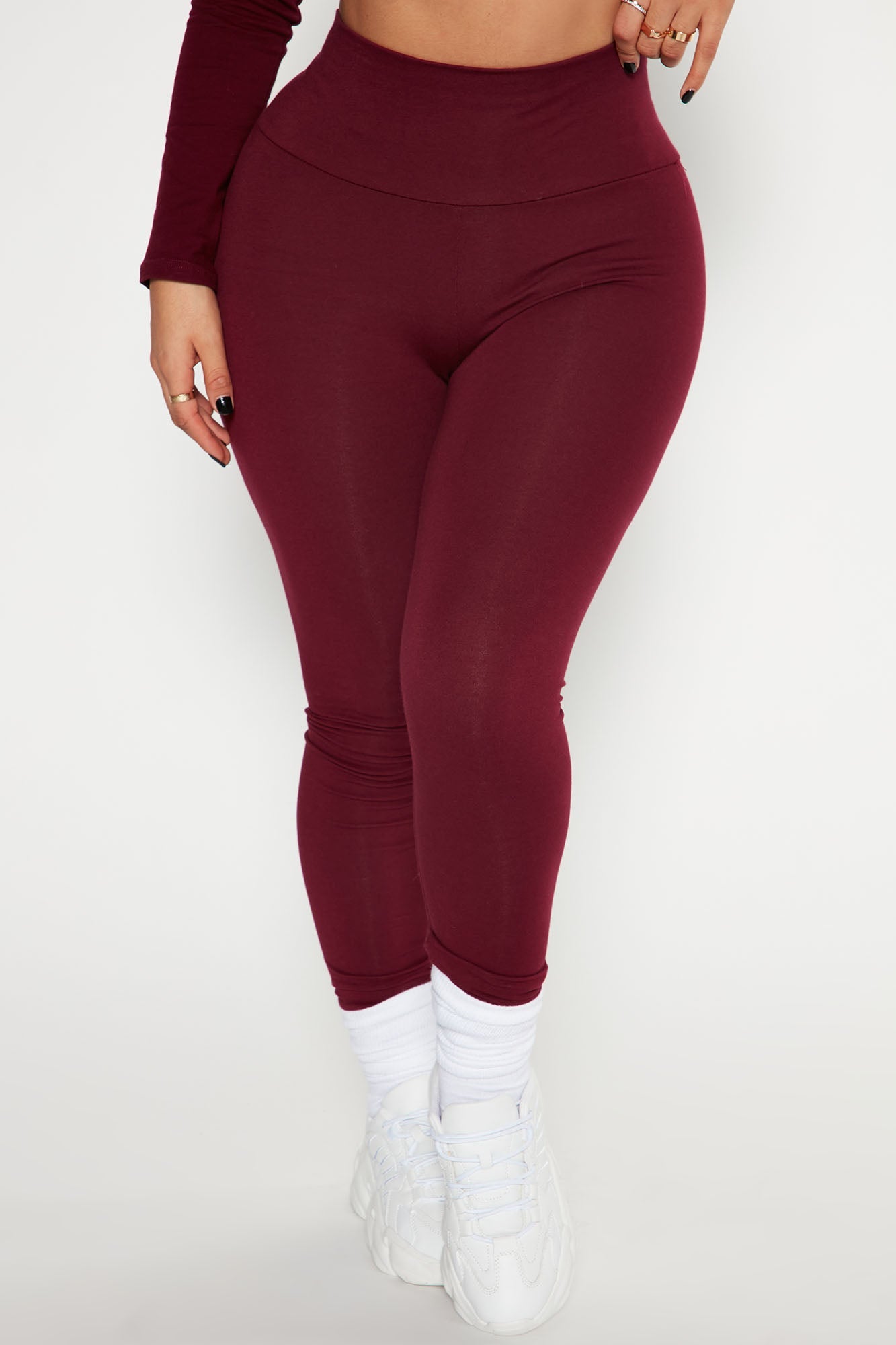 Running Around High Rise Legging - Burgundy