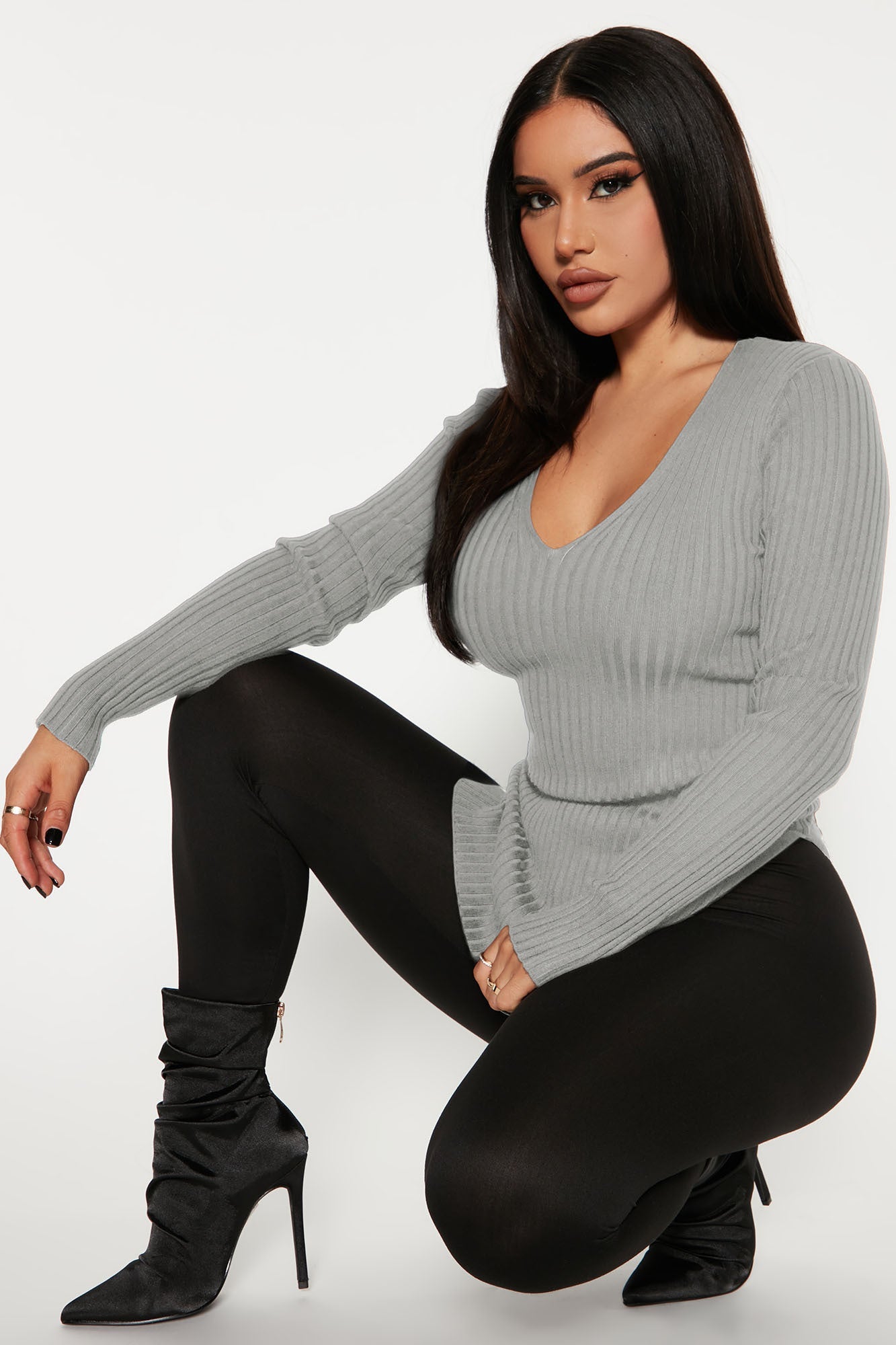 Giving Me The Feels Sweater - Heather Grey