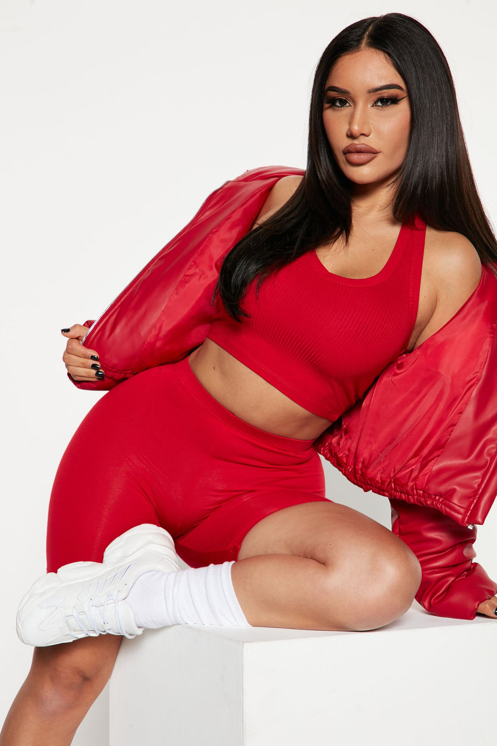 Natalee Biker Shorts - Red