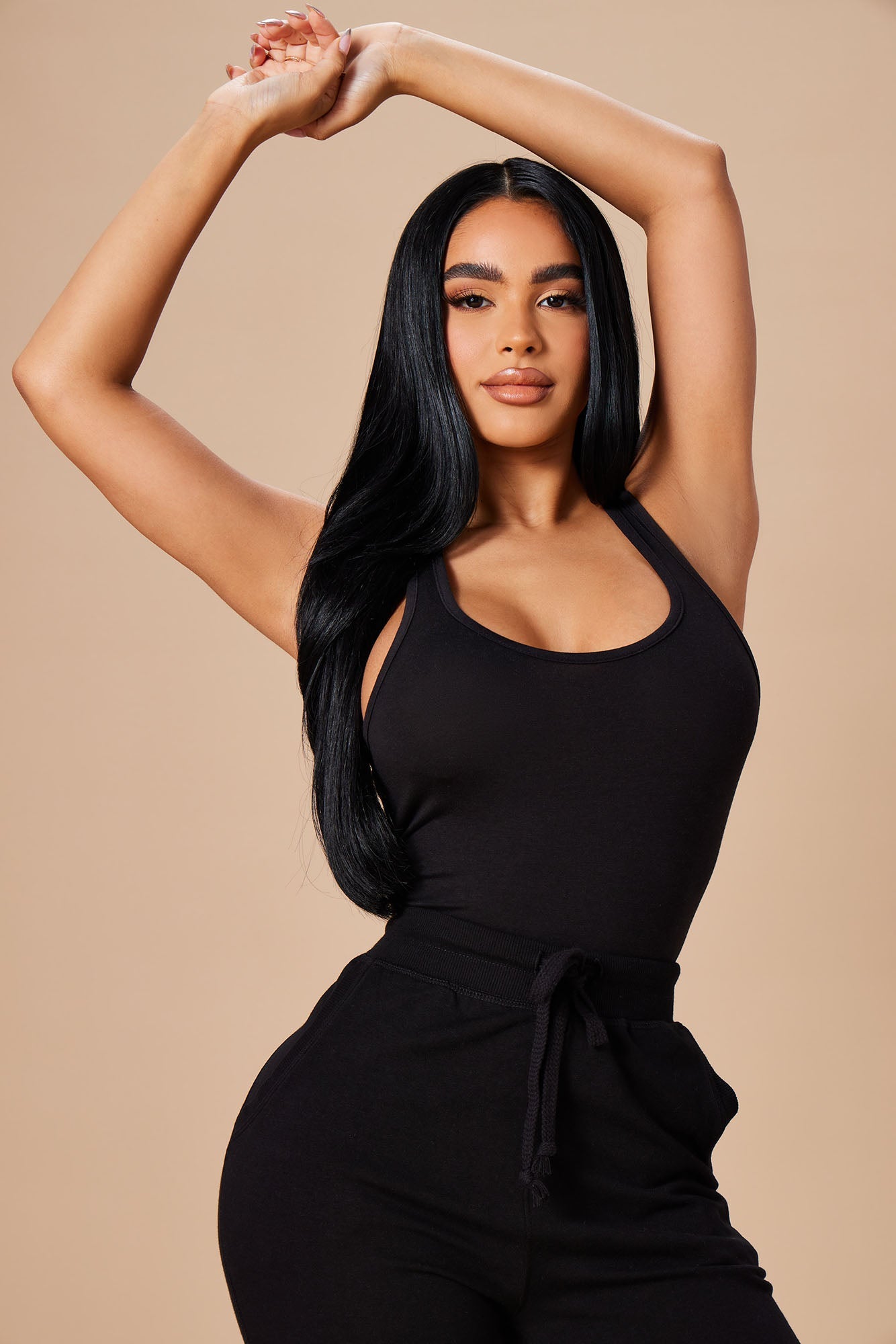 Divine Basic Tank Bodysuit - Black