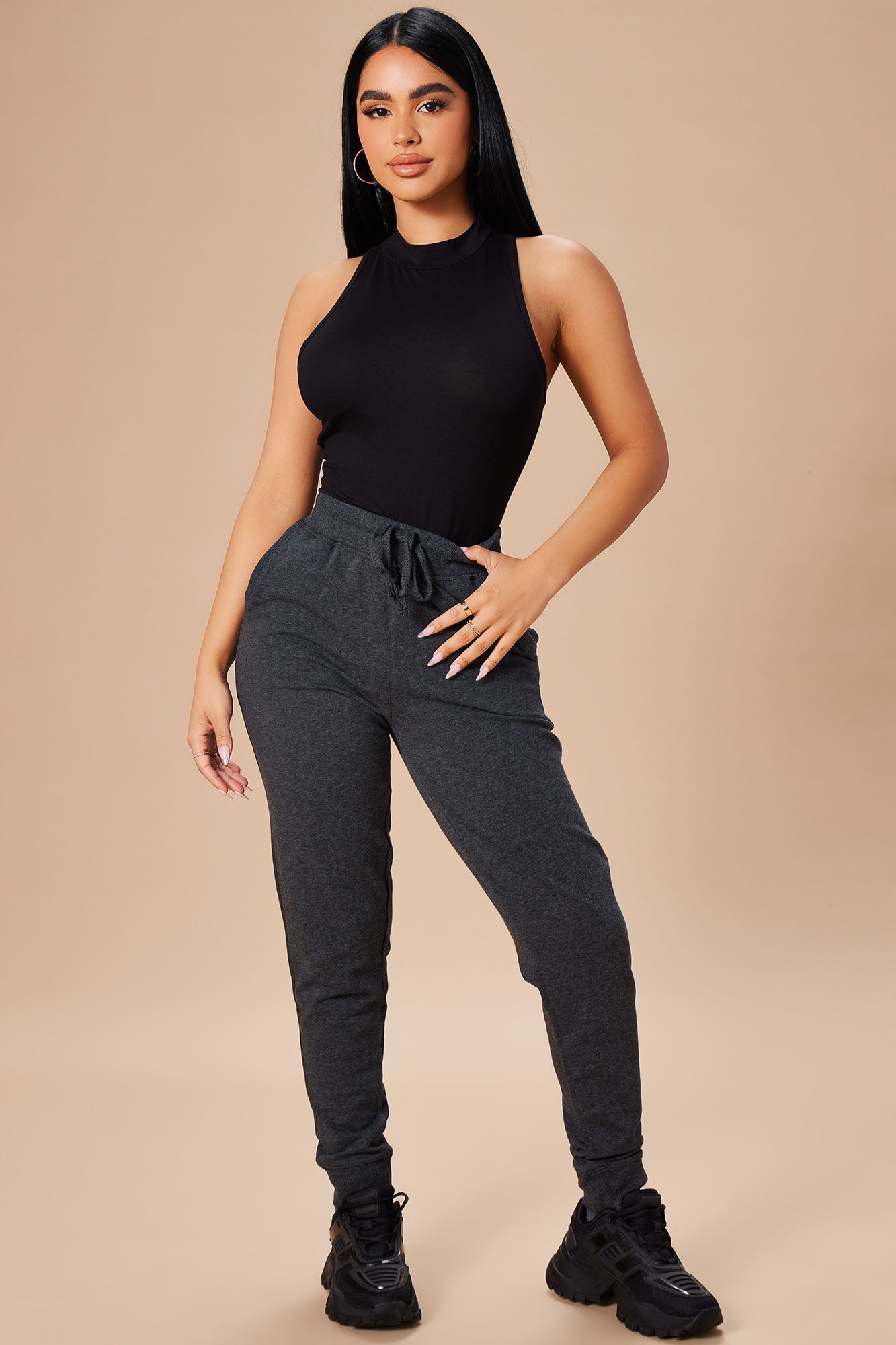 Mel Sleeveless Mock Neck Bodysuit - Black