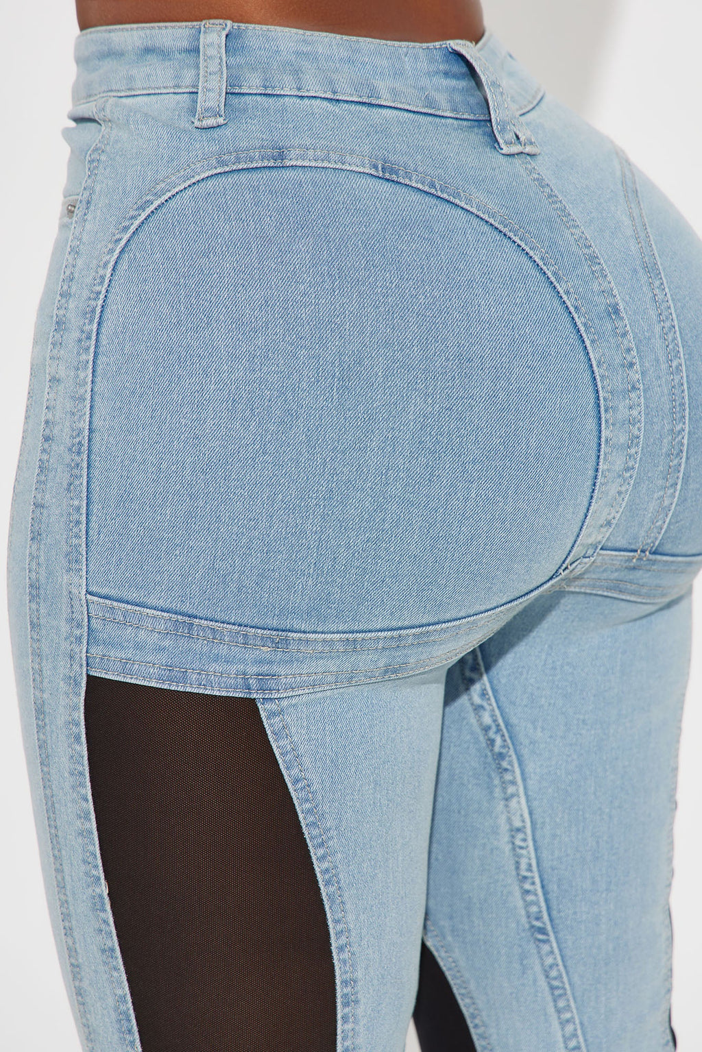 Switching Gears Stretch Split Hem Bootcut Jeans - Light Wash