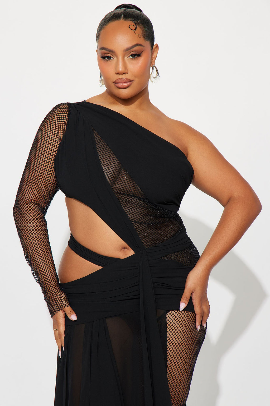 Harper Draped Maxi Dress - Black